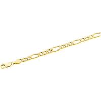 Hollow Figaro Chain, 4.75mm x 18 inch, 14KY, Lobster Claw