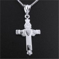 Claddagh Cross Pendant & 18" Chain