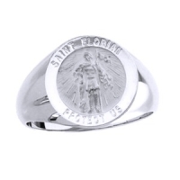 St. Florian Sterling Silver Ring, 15mm top