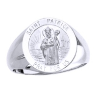 St. Patrick Sterling Silver Ring, 18 mm round top