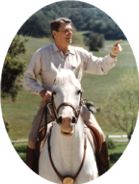 President Reagan Riding on horseback