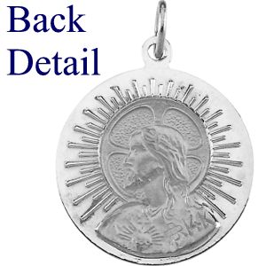 Matka Boska Medal, 18.25 mm, Sterling Silver - Click Image to Close