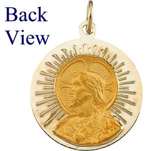 St. Raphael Medal, 18 mm, 14K Yellow Gold - Click Image to Close