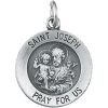 St. Joseph Medal, 15 mm, Sterling Silver