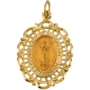 Lady of Guadalupe Medal, 25 x 18 mm, 14K Yellow Gold