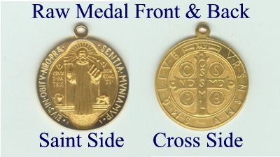 St. Benedict Medal, 18 mm, 14K Yellow Gold - Click Image to Close