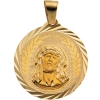 Guadalupe/Jesus Medal, 38 mm, 14K Yellow Gold