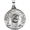 Hollow Face of Jesus (Ecce Homo) Medal, 23.25 x 23.50 mm, 14K Wh
