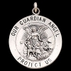 Guardian Angel Medal, 22 mm, Sterling Silver
