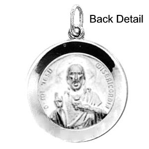 Scapular Medal, 22 mm, Sterling Silver - Click Image to Close