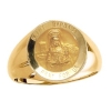 St. Barbara Ring. 14k gold, 18 mm round top
