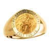 St. Francis of Assisi Ring. 14k gold, 18 mm round top