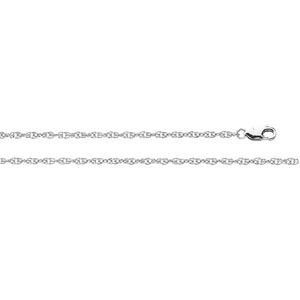 Rope Chain, Lasered Titan 1.50mm x 16 inch, 14KW, Lobster Claw - Click Image to Close