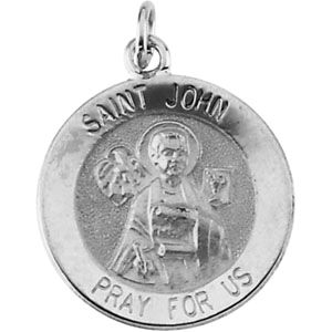 St. John Medal, 18.5 mm, Sterling Silver - Click Image to Close