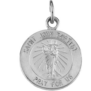 St. John The Baptist Medal, 18.3 mm, Sterling Silver - Click Image to Close