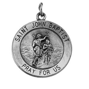 St. John The Baptist Medal, 18.5 mm, Sterling Silver - Click Image to Close