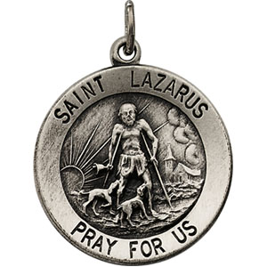 St. Lazarus Medal, 18.5 mm, Sterling Silver - Click Image to Close
