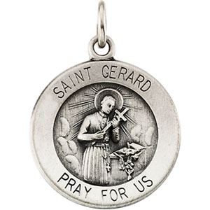 St. Gerard Medal, 15 mm, Sterling Silver - Click Image to Close