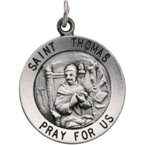 St. Thomas Medal, 18.25 mm, Sterling Silver - Click Image to Close
