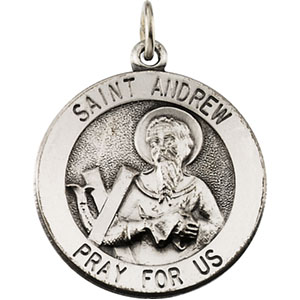 St. Andrew Medal, 18.5 mm, Sterling Silver - Click Image to Close