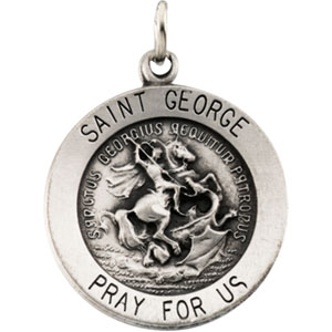 St. George Medal, 18.25 mm, Sterling Silver - Click Image to Close