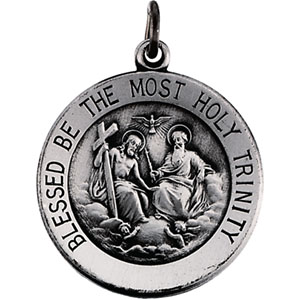 Holy Trinity Medal, 18.5 mm, Sterling Silver - Click Image to Close