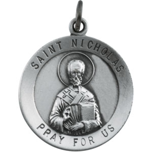 St. Nicholas Medal, 18.25 mm, Sterling Silver - Click Image to Close