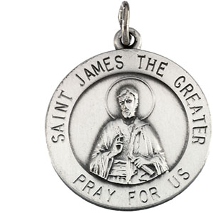 St. James Medal, 18.5 mm, Sterling Silver - Click Image to Close