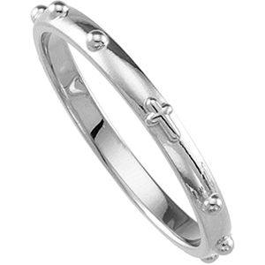 Sterling Silver Rosary Ring, 2.5mm wide - Click Image to Close