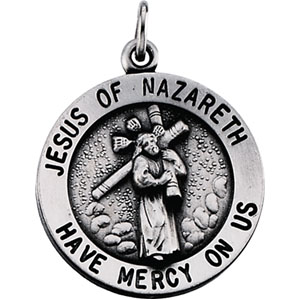 Jesus of Nazareth Medal, 18.3 mm, Sterling Silver - Click Image to Close
