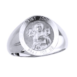 St. John Sterling Silver Ring, 15mm top - Click Image to Close
