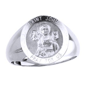 St. John Sterling Silver Ring, 18 mm round top - Click Image to Close