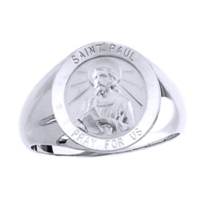 St. Paul Sterling Silver Ring, 15mm round top - Click Image to Close