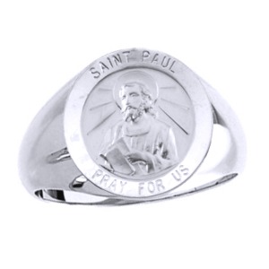 St. Paul Sterling Silver Ring, 18 mm round top - Click Image to Close