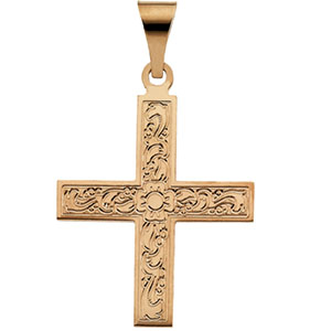 Greek Cross Pendant W/Ornate Design - Click Image to Close