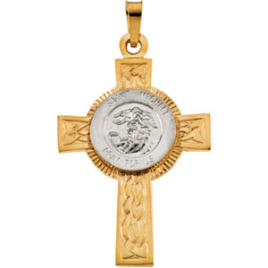 Two Tone St. Michael Cross - Click Image to Close