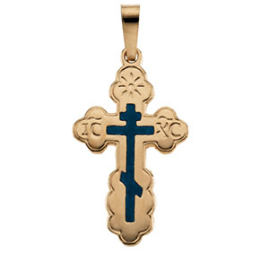 Two Tone Crucifix Pendant - Click Image to Close