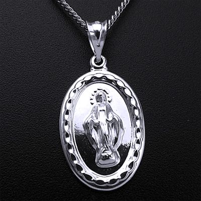 Miraculous Sterling Silver Medal & 18" Chain. - Click Image to Close