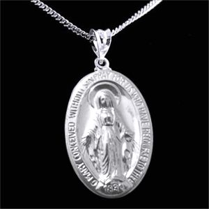 Miraculous Sterling Silver Medal & 18" Chain. - Click Image to Close