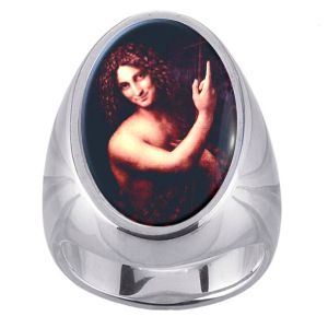 St John the Baptist Charm Gem Sterling Ring - Click Image to Close