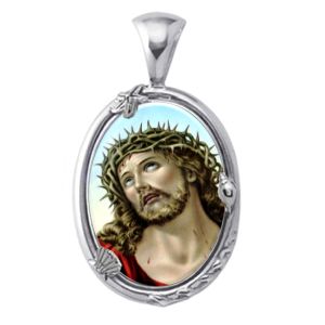 Face of Jesus Charm Gem Pendant - Click Image to Close