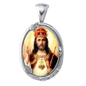 Jesus the King Charm Gem Pendant - Click Image to Close