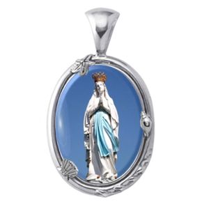 Our Lady of Lourdes Charm Gem Pendant - Click Image to Close