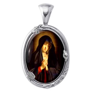 Madonna in Sorrow Charm Gem Pendant - Click Image to Close