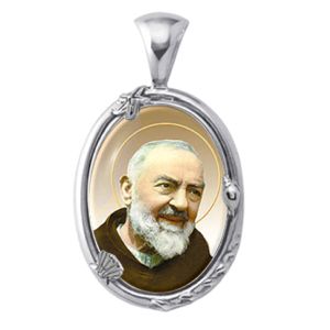 Padre Pio Charm Gem Pendant - Click Image to Close