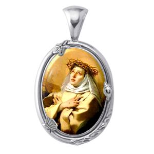 St Catherine of Siena Charm Gem Pendant - Click Image to Close