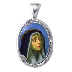 St. Catherine of Siena Charm Gem Pendant - Click Image to Close