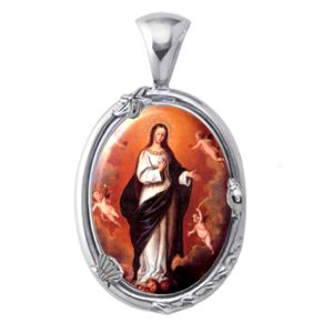 Immaculate Conception Charm Gem Pendant - Click Image to Close