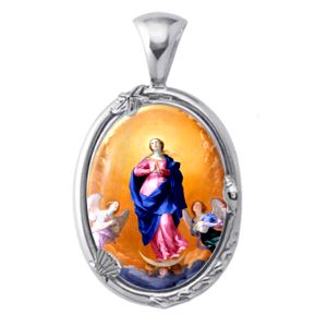 Immaculate Conception Charm Gem Pendant - Click Image to Close