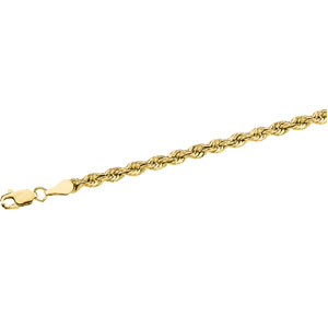 Rope Chain 4.0mm x 7 inch, 14KY, Lobster Claw - Click Image to Close